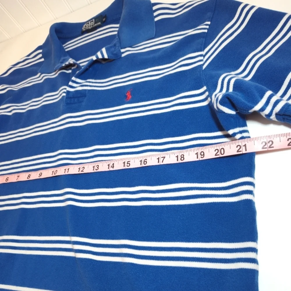 Polo Ralph Lauren Blue Striped Polo Shirt Size (M)